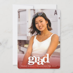 Anúncio Foto personalizada da formatura vermelha, ousada, 