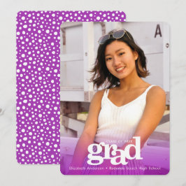 Anúncio Foto personalizada de formatura roxa, tipo ousado,