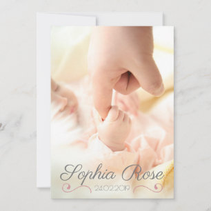 Anúncio Foto: Pink Swirl Script Baby Girl Birth