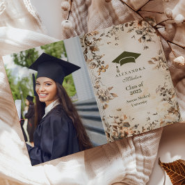 Anúncio Foto Rustic Vintage Wildflower Graduação