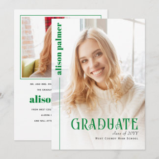 Anúncio Foto verde minimalista de GRADUADO da turma de 202
