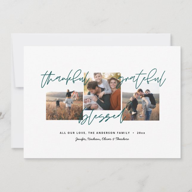 Anúncio fotografia mínima moderna agradecida, grata e aben (Frente)