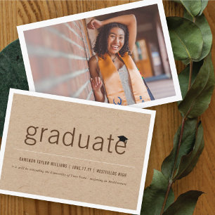 Anúncio Fotomural Minimalista de Graduação Kraft Marrom