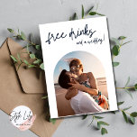 Anúncio Fotos em Arch Moderno - Bebidas Livres Salvem a Da<br><div class="desc">Foto de arco do Free Drinks casamento moderno de praia, salve as datas. Personalize com uma foto na frente e todos os detalhes do seu casamento e uma segunda foto na parte de trás. Quer uma cor diferente ou precisa de ajuda para tirar a foto ao ajustado? Contacte-me, ficaria feliz...</div>