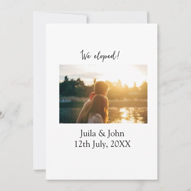 Anúncio Fugimos adicionar nome do casal cidade, data recém (Frente)