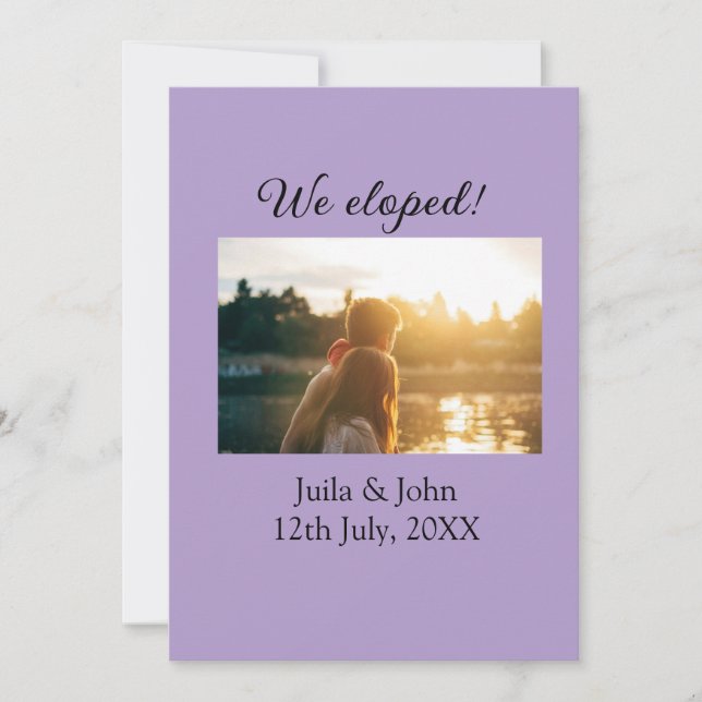 Anúncio Fugimos adicionar nome do casal cidade, data recém (Frente)