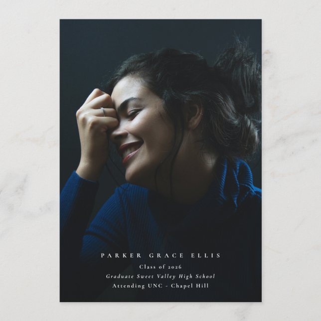 Anúncio Full Bleed Elegant Photo Graduation Announcement (Frente)