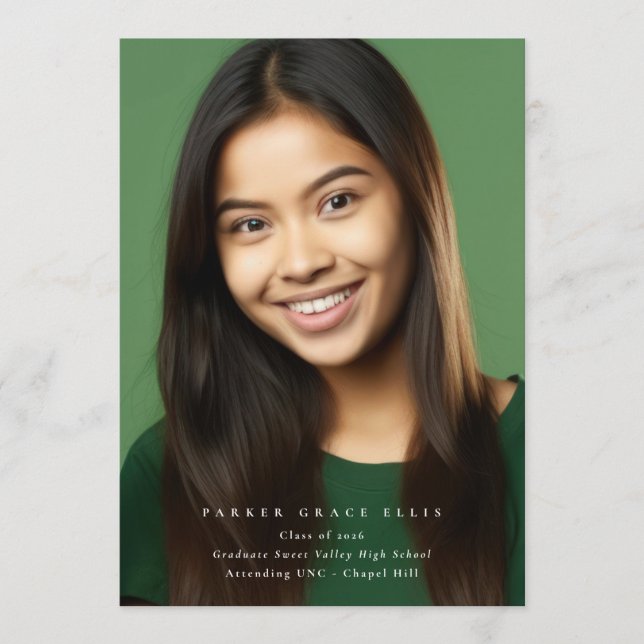 Anúncio Full Bleed Modern 2 Photo Graduation Announcement (Frente)