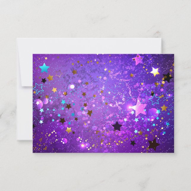 Anúncio Fundo de folhas roxas com estrelas (Frente)