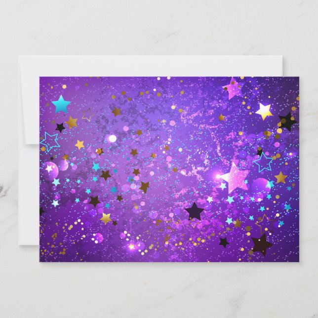 Anúncio Fundo de papel alumínio roxo com estrelas (Frente)