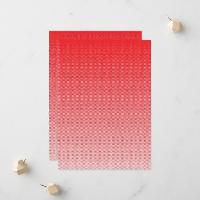 Anúncio fundo vermelho e branco com quadrados pequenos (Frente/Verso In Situ)