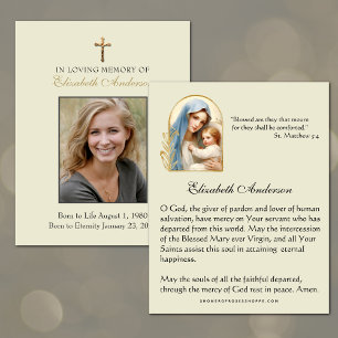 Anúncio Funeral Católica Mary Jesus oração religiosa