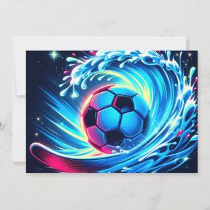 Anúncio Futebol de Surf de Bola de Onda Oceano Futurista