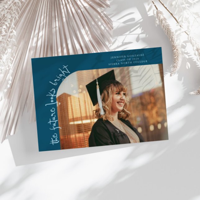 Anúncio Future Looks Bright Teal Curved Photo (Criador carregado)