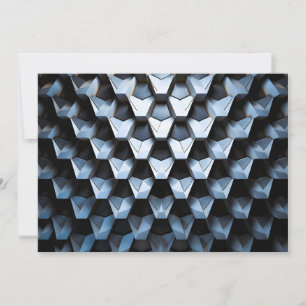 Anúncio Futurista Abstrato Azul Geométrico Metálico