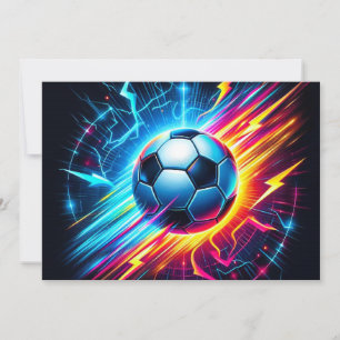 Anúncio Futurista Bola de Futebol Elétrico Relâmpago