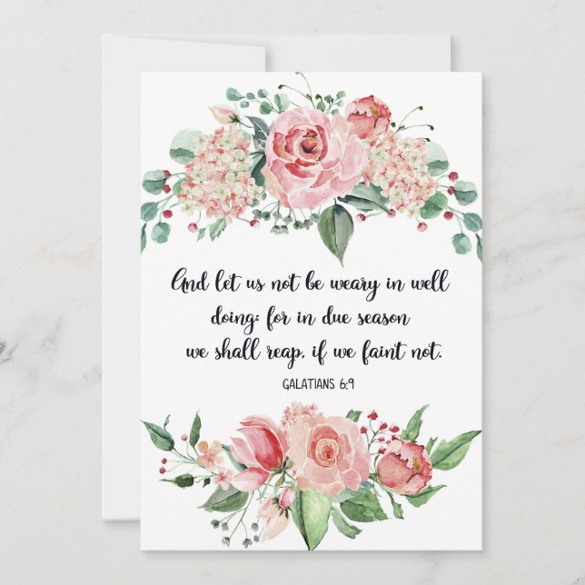 Anúncio Galatianos 6:9, Escritura, Arte Bíblia, Aquarela (Frente)