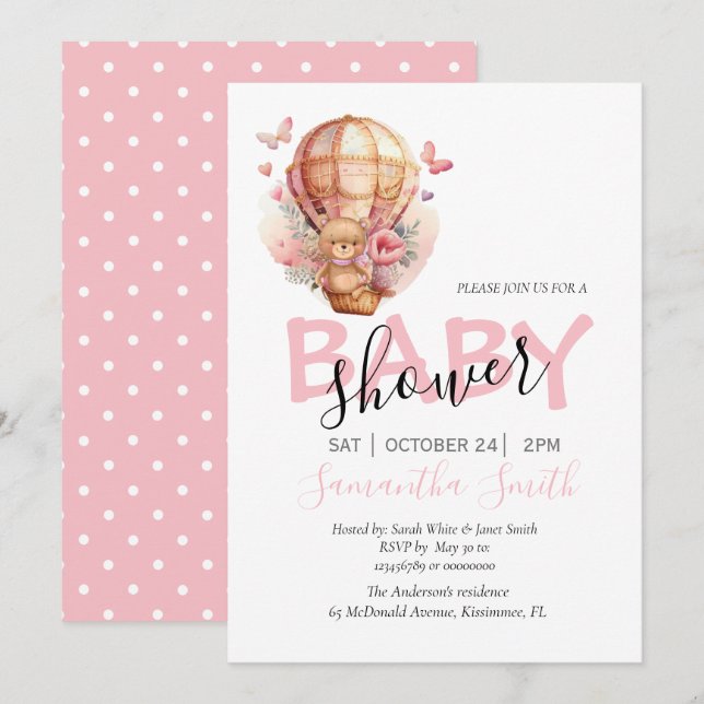 Anúncio Garota Ursinho Bearle Espera Ar Quente Rosa (Frente/Verso)