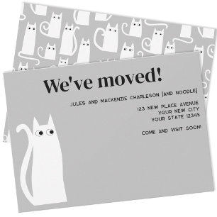 Anúncio Gato Branco Movendo Nova Casa