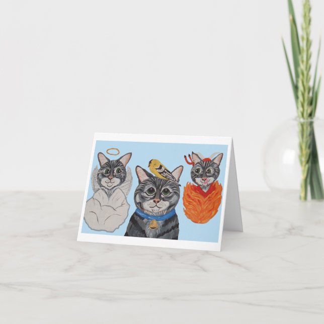 Anúncio Gato com anjo e diabo (Frente)