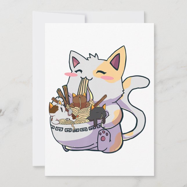 Anúncio Gato De Neko Cinto Com Ramen Noodles Anime Japão (Frente)