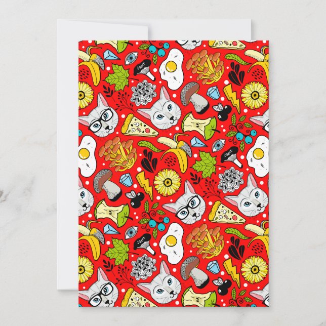 Anúncio Gato e ovo em vermelho (Frente)