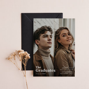 Anúncio Gêmeos Elegantes com Dobradiça Dupla Foto Graduaçã