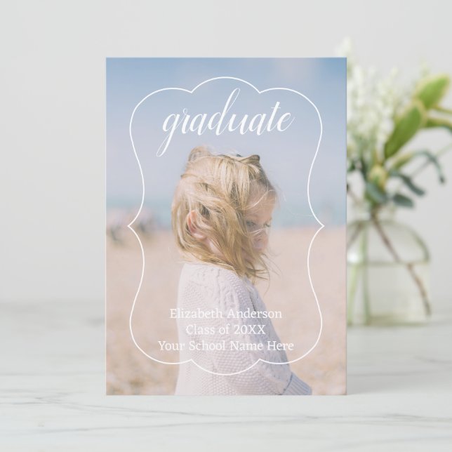 Anúncio Geometric Frame Kids Photo Graduation (Em pé/Frente)