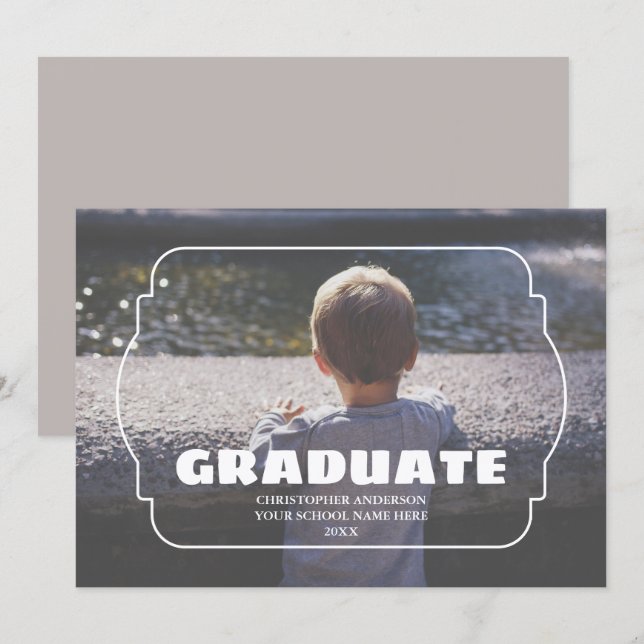Anúncio Geometric Frame Kids Photo Graduation (Frente/Verso)
