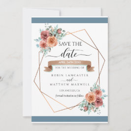 Anúncio Geometrical Ethéal Floral, Casamento Salvar a Data