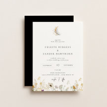 Gilded Crescent Moon Wildflower Weditation