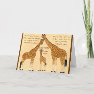 Anúncio Giraffe Family - Birth Announcement