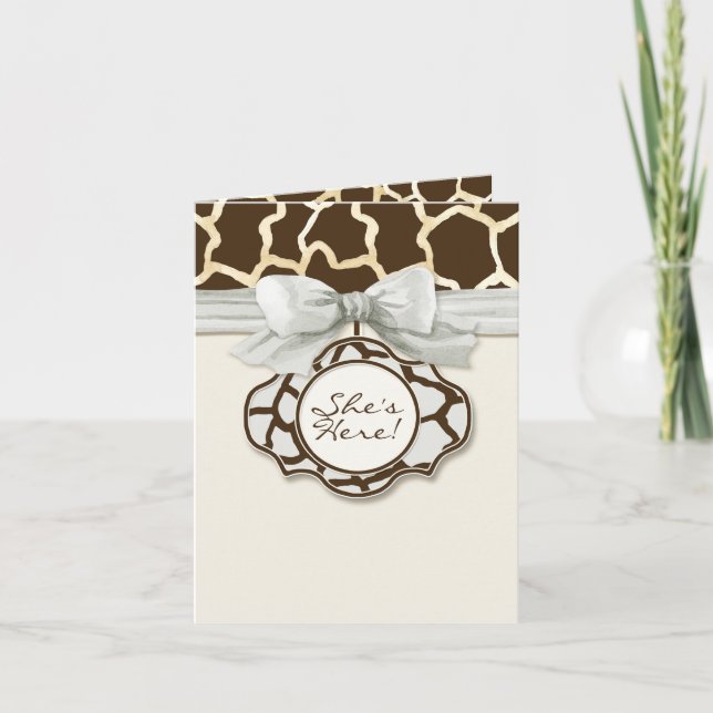 Anúncio Giraffe Skin Pattern Birth Newborn Baby Girl Foto (Frente)