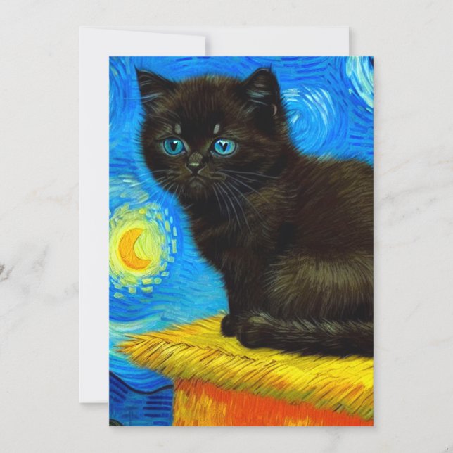 Anúncio Gogh Style Starry Night Cat (Frente)