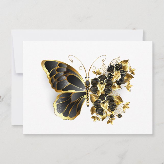 Anúncio Gold Flower Butterfly with Black Orchid (Frente)