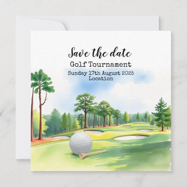 Anúncio Golf Salve a data Golf Tournament (Frente)