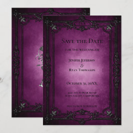 Anúncio Gothic halloween wedding save the date invitation