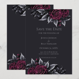Anúncio Gothic halloween wedding save the date invitation