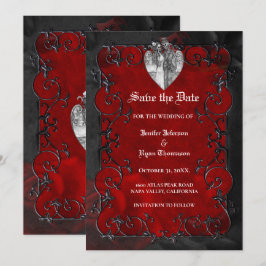 Anúncio Gothic halloween wedding save the date invitation