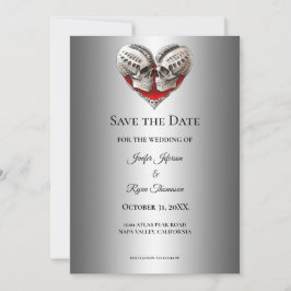 Anúncio Gothic halloween wedding save the date invitation