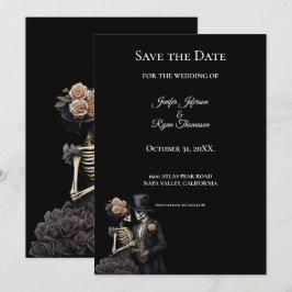 Anúncio Gothic halloween wedding save the date invitation