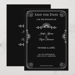 Anúncio Gothic halloween wedding save the date invitation
