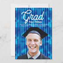 Grad Linas Azuis Homens Personalizado Foto Graduaç