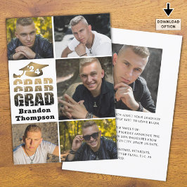 Anúncio Gradiente Dourado de Ano Formando Moderno 6 Fotogr