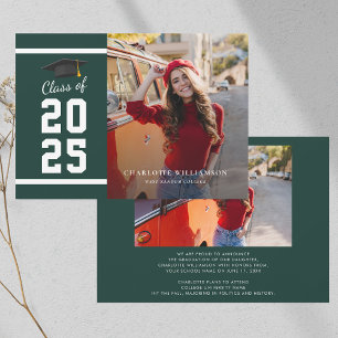 Anúncio Graduação 2025 Formando Foto Verde e Branco