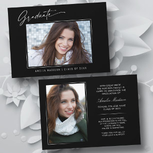 Anúncio Graduação 2 Foto de Script de Tinta Moderna Caligr