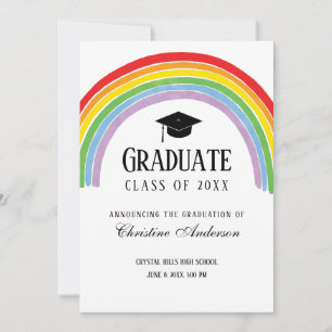 Anúncio Graduação Arco-Íris com Boné Formando Preto