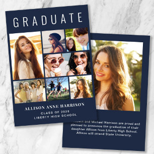 Anúncio Graduação Azul de Colagem de Fotos Moderna