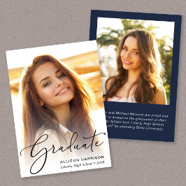 Anúncio Graduação Azul de Foto de Script Elegante