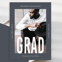 Graduação Azul de Foto do Tipo Um Moderno